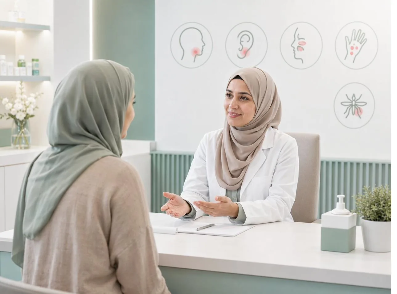 A pharmacist consulting with a patient in a private consultation room